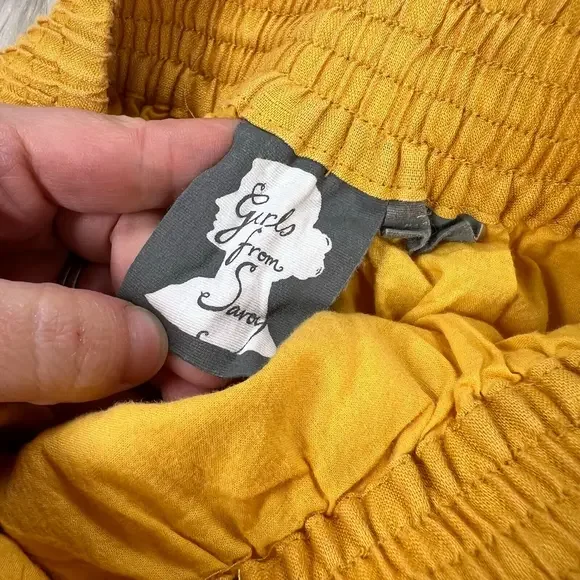 Girls of Savoy Women's 0 Yellow Sugar Work Skirt A-Line Embroidered Appliqué - Picture 5 of 8